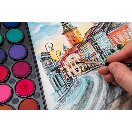 Daco Watercolor Paint Set, Travel-Friendly Art Set of 48 Easy Blen...