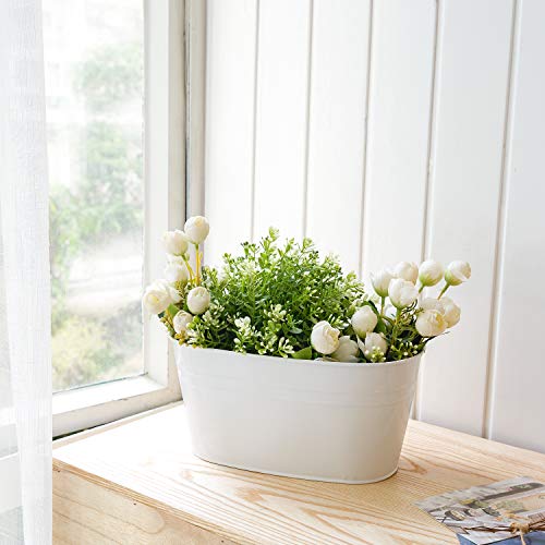 Dahey 3 Pack Metal Iron Hanging Flower Pots for Railing Fence Hang...