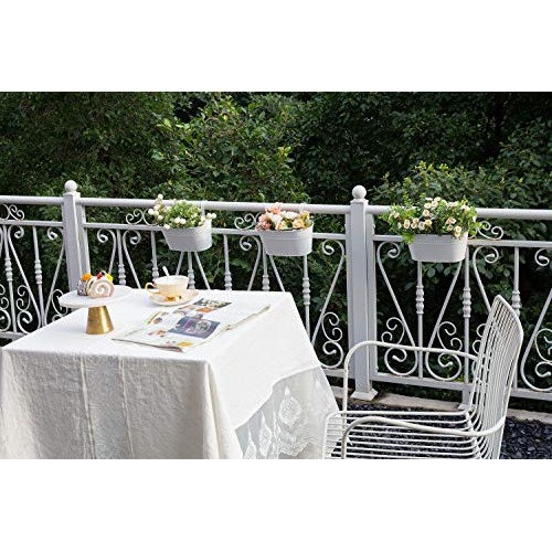 Dahey 3 Pack Metal Iron Hanging Flower Pots for Railing Fence Hang...