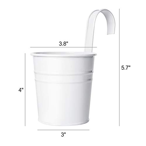 Dahey 8 Pcs Hanging Flower Pots Metal Iron Bucket Planter for Rail...