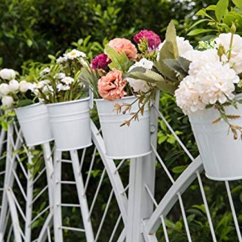 Dahey 8 Pcs Hanging Flower Pots Metal Iron Bucket Planter for Rail...