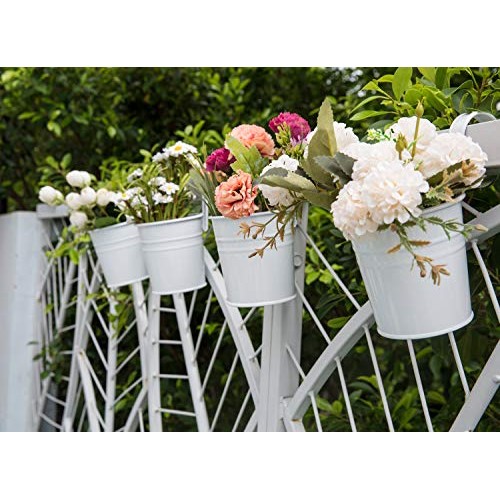 Dahey 8 Pcs Hanging Flower Pots Metal Iron Bucket Planter for Rail...
