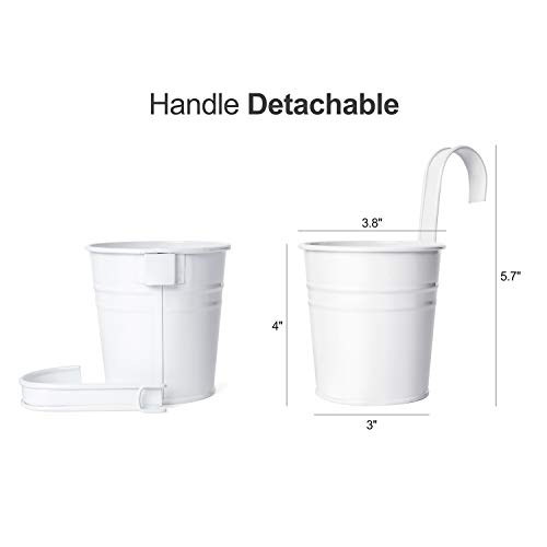 Dahey 8 Pcs Hanging Flower Pots Metal Iron Bucket Planter for Rail...