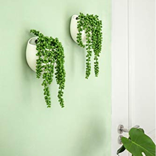 Dahey Wall Planters with Fake String of Pearls Plant Artificial Su...