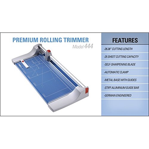 Dahle 444 Premium Rolling Trimmer, 26-3/8 Cut Length, 25 Sheet Ca...