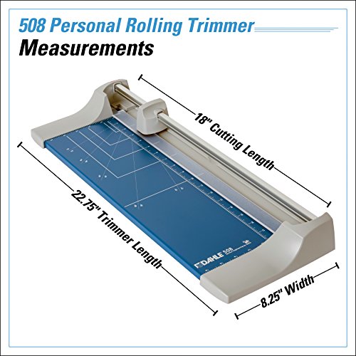Dahle 508 Personal Rolling Trimmer, 18 Cut Length, 7 Sheet Capaci...
