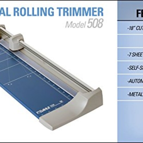 Dahle 508 Personal Rolling Trimmer, 18 Cut Length, 7 Sheet Capaci...