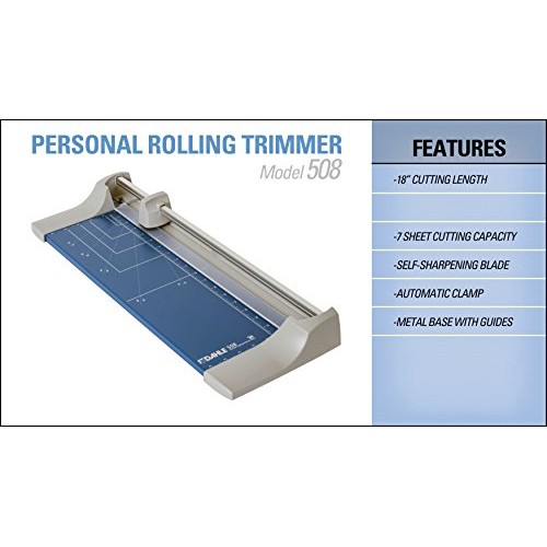 Dahle 508 Personal Rolling Trimmer, 18 Cut Length, 7 Sheet Capaci...