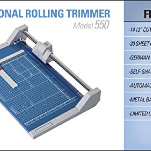 Dahle 550 Professional Rolling Trimmer, 14-1/8 Cut Length, 20 She...