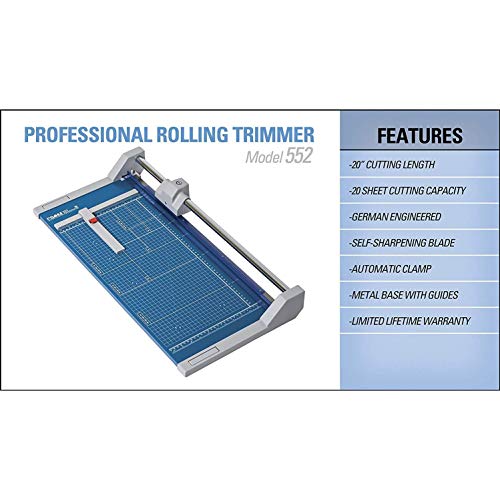 Dahle 552 Professional Rolling Trimmer 20 Cut Length 20 Sheet Cap...