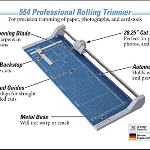 Dahle 554 Professional Rolling Trimmer, 28-1/4 Cut Length, 20 She...