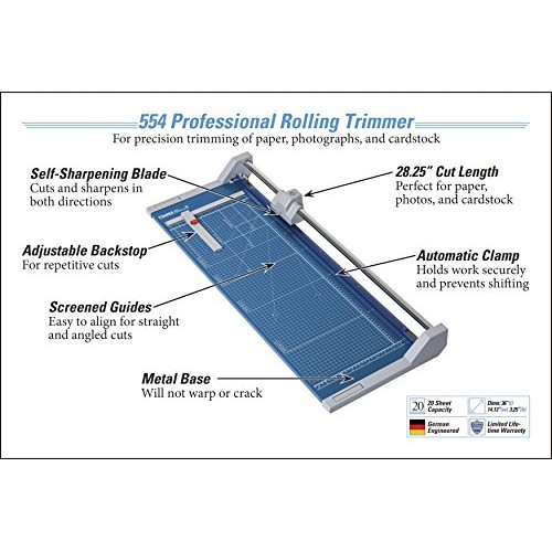 Dahle 554 Professional Rolling Trimmer, 28-1/4 Cut Length, 20 She...