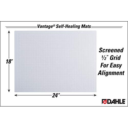 Dahle Vantage 10682 Self-Healing Cutting Mat, 18x24, 1/2 Grid, ...