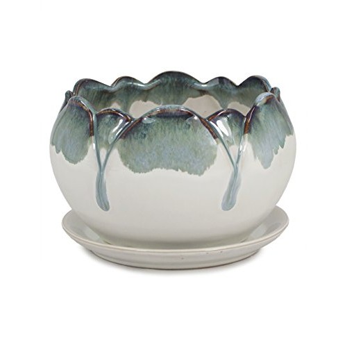 Dahlia 5.5 Inch Rustic Drip Glazed Ceramic Planter/Succulent Pot...