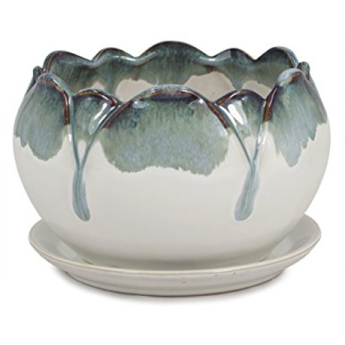 Dahlia 5.5 Inch Rustic Drip Glazed Ceramic Planter/Succulent Pot...
