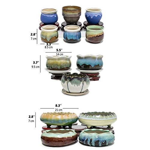 Dahlia 5.5 Inch Rustic Drip Glazed Ceramic Planter/Succulent Pot...