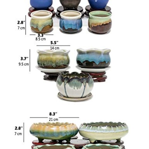 Dahlia 5.5 Inch Rustic Drip Glazed Ceramic Planter/Succulent Pot...