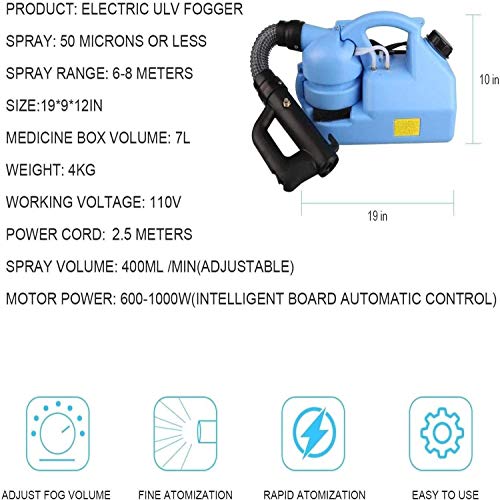 DAI QI 7L Electric ULV Fogger - Portable Ultra Low Capacity 110V E...