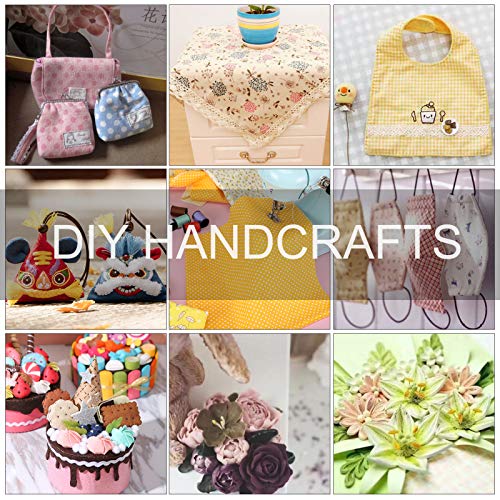 Daindy 8pcs Patchwork Fabric Flower Dot Stripe Cotton Cloth DIY Se...