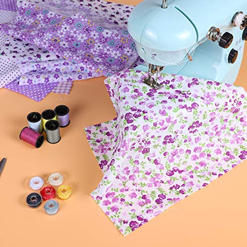 Daindy 8pcs Patchwork Fabric Flower Dot Stripe Cotton Cloth DIY Se...