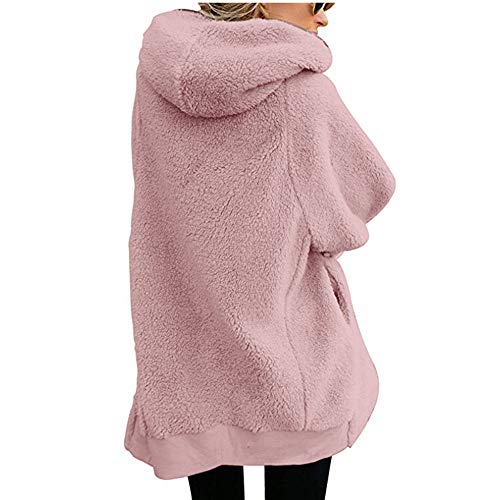 Dainzuy Women Zip up Hooded Fluffy Coat Long Sleeve Thick Open Fro...