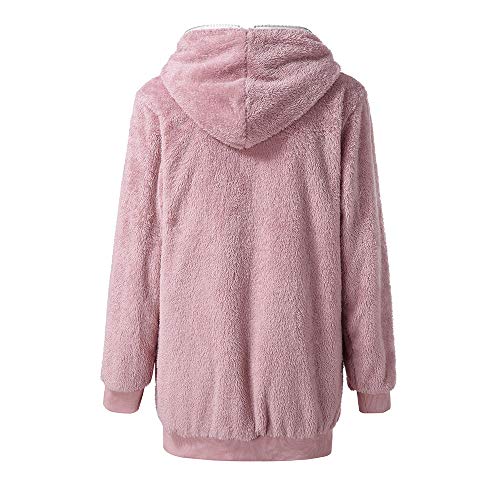 Dainzuy Women Zip up Hooded Fluffy Coat Long Sleeve Thick Open Fro...