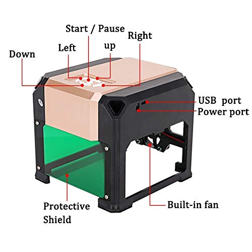 Bluetooth Laser Engraving Machine, 3000mW Mini Desktop Laser Engra...