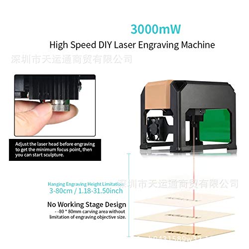 Bluetooth Laser Engraving Machine, 3000mW Mini Desktop Laser Engra...