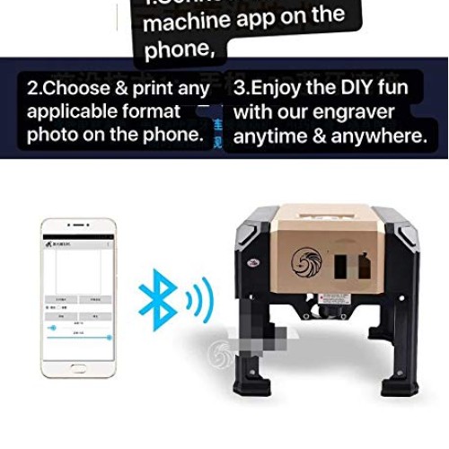 Bluetooth Laser Engraving Machine, 3000mW Mini Desktop Laser Engra...