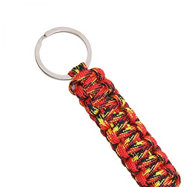 6 Pack Different Colors Paracord Keychain Carabiner, DaKuan Milita...