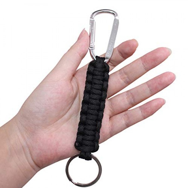 6 Pack Different Colors Paracord Keychain Carabiner, DaKuan Milita...