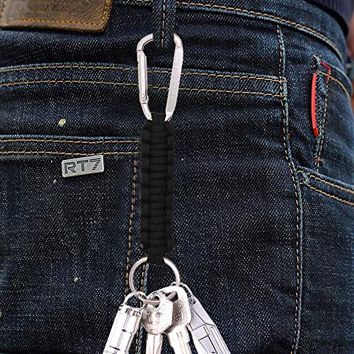 6 Pack Different Colors Paracord Keychain Carabiner, DaKuan Milita...
