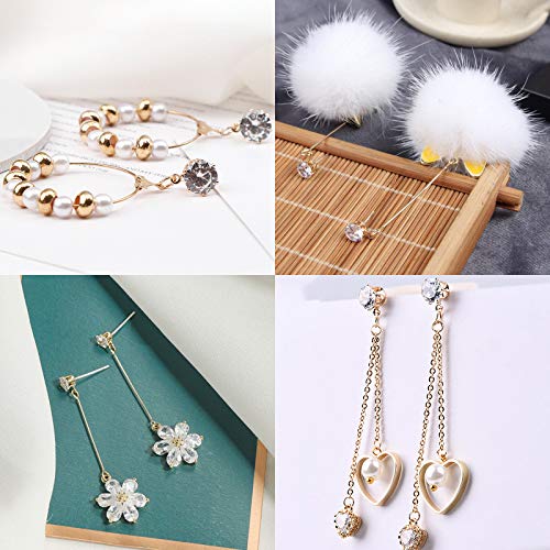 500 Pcs Rhinestone Earrings Posts with Loop Open Jump Rings Earrin...