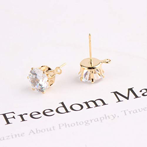 500 Pcs Rhinestone Earrings Posts with Loop Open Jump Rings Earrin...