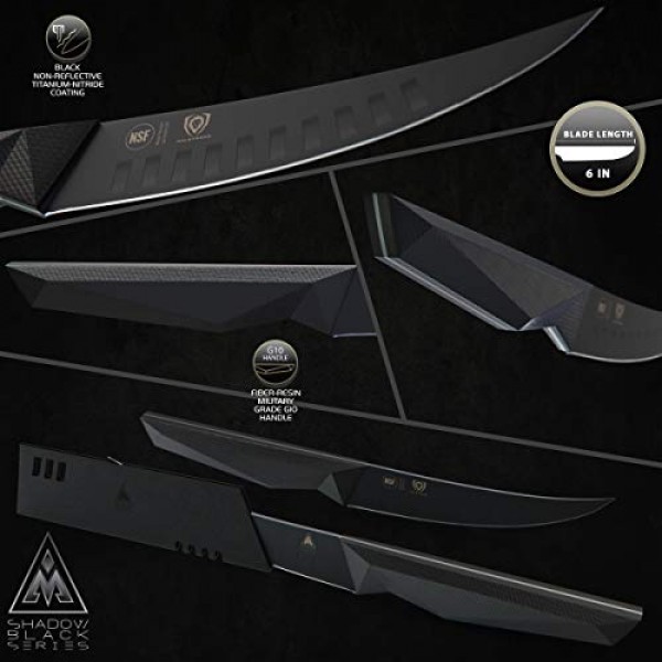 DALSTRONG Fillet Knife - 6 - Shadow Black Series - Black Titanium...