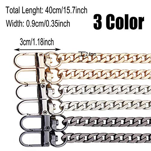 3 Pieces Handbag Chain Straps Bag Strap Replacement Metal Purse Cl...