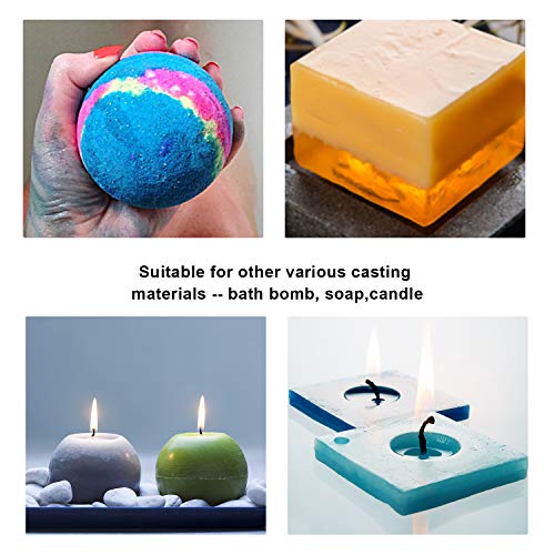 Silicone Resin Molds 5Pcs Resin Casting Molds Including Sphere, Cu...