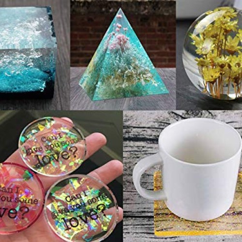 Silicone Resin Molds 5Pcs Resin Casting Molds Including Sphere, Cu...