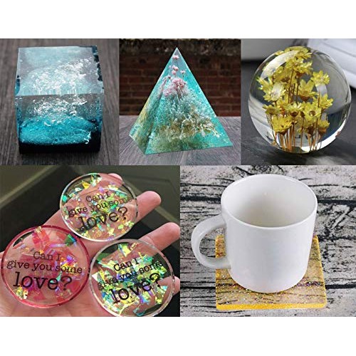 Silicone Resin Molds 5Pcs Resin Casting Molds Including Sphere, Cu...