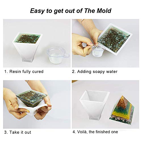 Silicone Resin Molds 5Pcs Resin Casting Molds Including Sphere, Cu...
