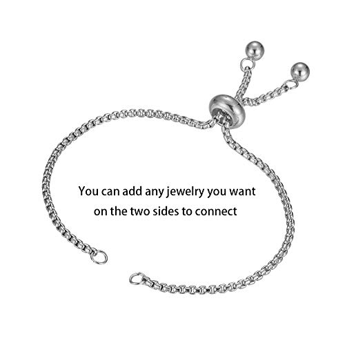 DanLingJewelry 10pcs 304 Stainless Steel Adjustable Slider Bracele...