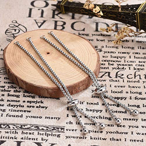DanLingJewelry 10pcs 304 Stainless Steel Adjustable Slider Bracele...