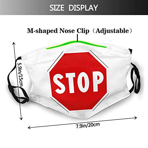 Stop Sign Washable Face Mask, Reusable Face Cover Dust Protection ...