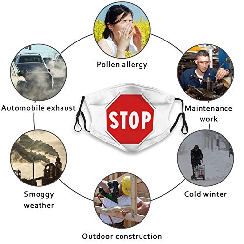 Stop Sign Washable Face Mask, Reusable Face Cover Dust Protection ...