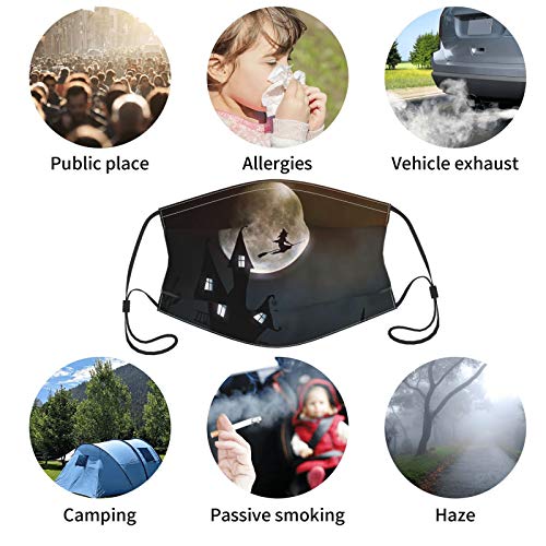 Witchs House Washable Reusable Face Mask, Adjustable Dust Face Cov...
