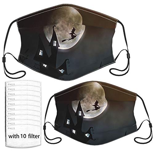 Witchs House Washable Reusable Face Mask, Adjustable Dust Face Cov...