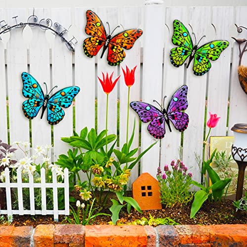 Metal Butterfly Wall Decor - 9.5 Outdoor Fence Wall Art Decor, Ha...