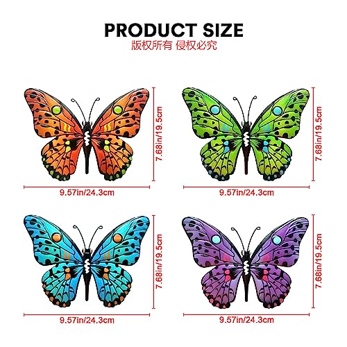 Metal Butterfly Wall Decor - 9.5 Outdoor Fence Wall Art Decor, Ha...