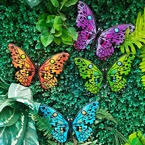 Metal Butterfly Wall Decor - 9.5 Outdoor Fence Wall Art Decor, Ha...