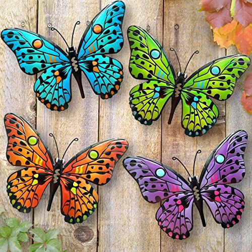 Metal Butterfly Wall Decor - 9.5 Outdoor Fence Wall Art Decor, Ha...